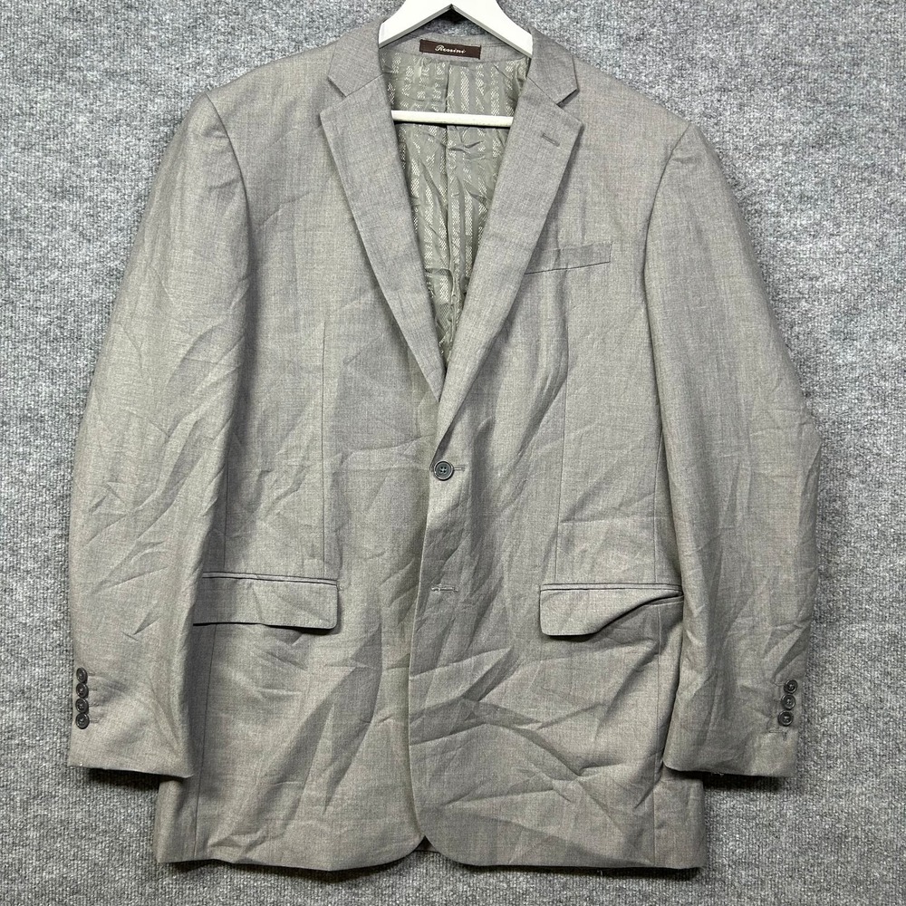 Rossini Italy Blazer Men's Light Gray Single Breasted Classic Business - 44L